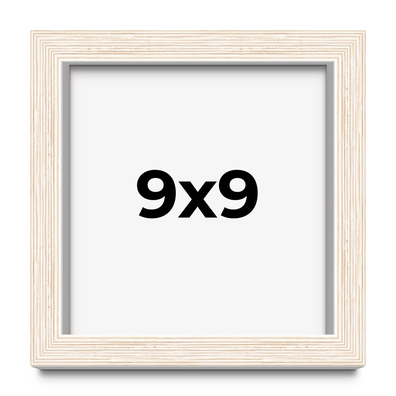 9x9 Barnwood Shadow Box Picture Frame with UV-Resistant Acrylic & Acid Free Backing, Available in 2 Finishes - Black and White